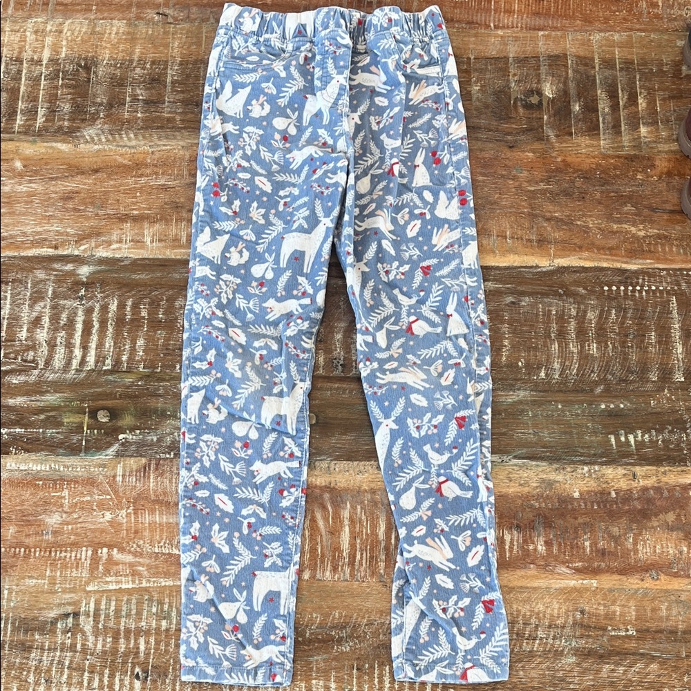 Boden Girls Jeans with Animal Print - Blue and White